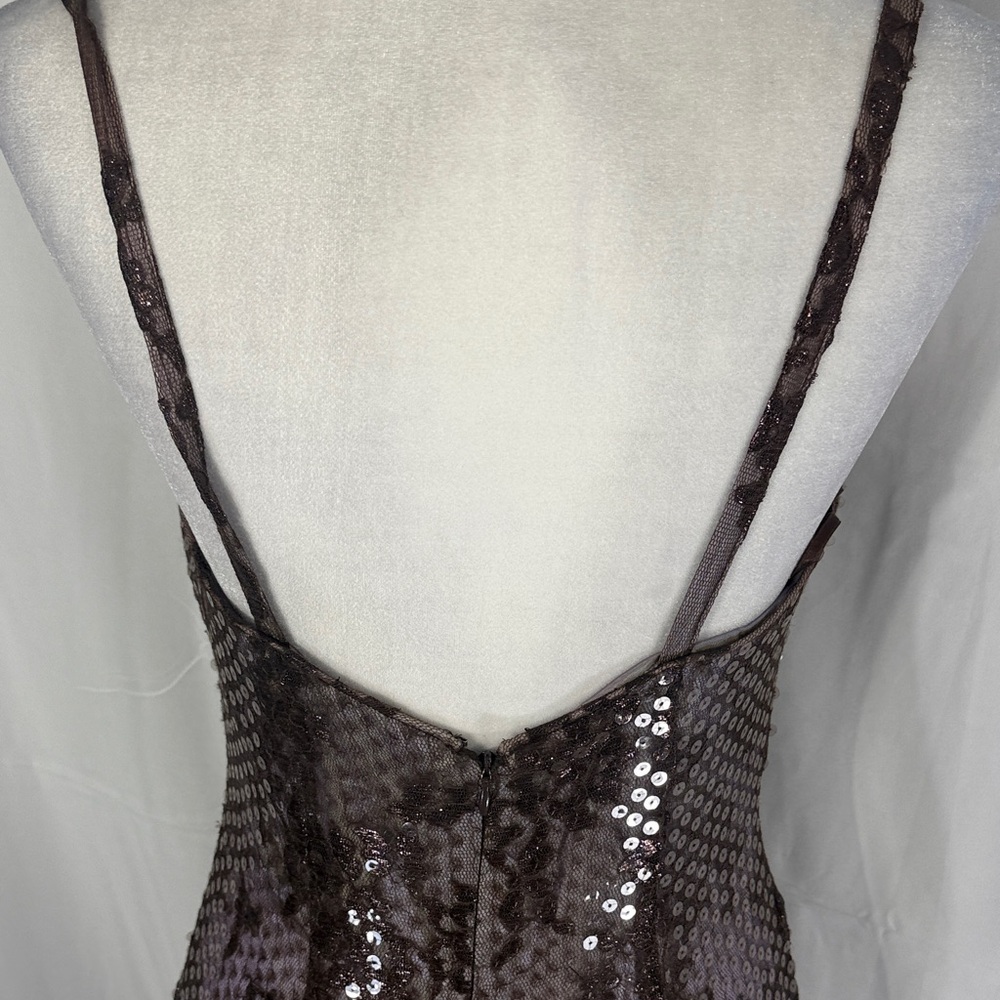 Rimini Brown Sequin Metallic Maxi Dress - Picture 8 of 12